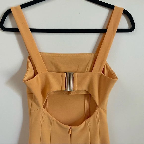 Finders Keepers‎ cantaloupe orange stretch A-line cocktail  dress - Picture 4 of 5